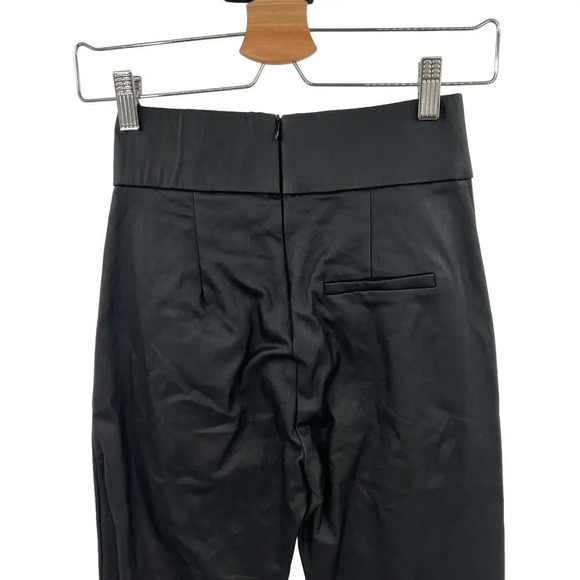 Polly Black Faux Leather Coated Skinny Ankle Zip Pants Size 8 - Picture 6 of 11